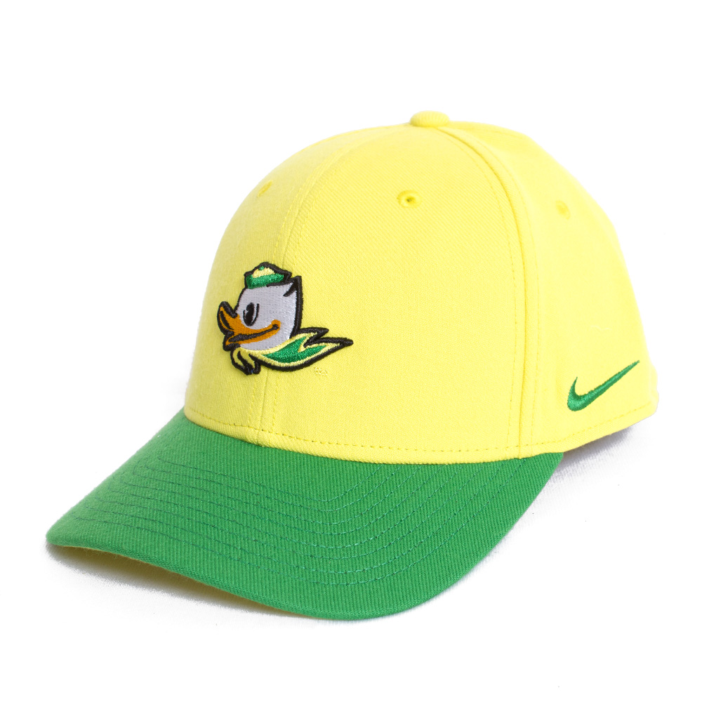 Fighting Duck, Nike, Yellow, Curved Bill, Polyester Blend, Accessories, Unisex, Structured, Wool, Twill, Flex-FIT, Hat, 796305